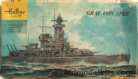 Heller 1/400 German Navy Graf Spee Heavy Cruiser (Pocket Battleship), 801 plastic model kit